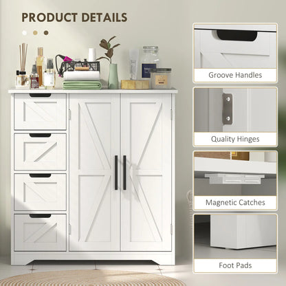 Farmhouse Bathroom Floor Cabinet, Adjustable Shelf, White Bathroom Cabinets at Gallery Canada