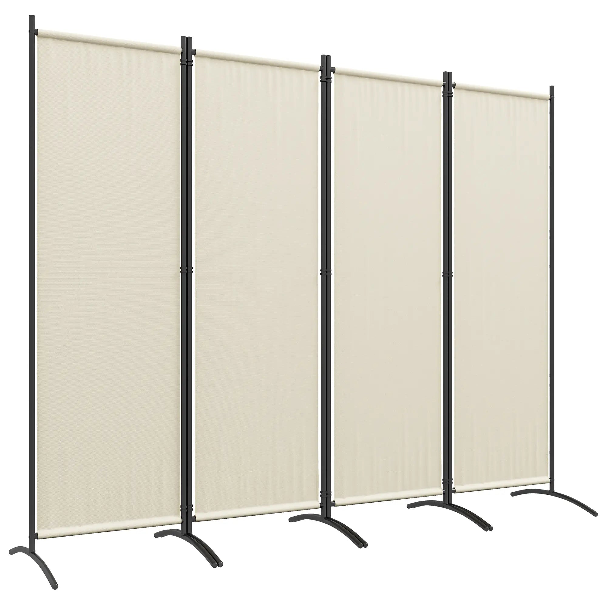 Folding Room Divider, Privacy Screen, 5.6FT Tall, Cream White Side Awnings at Gallery Canada