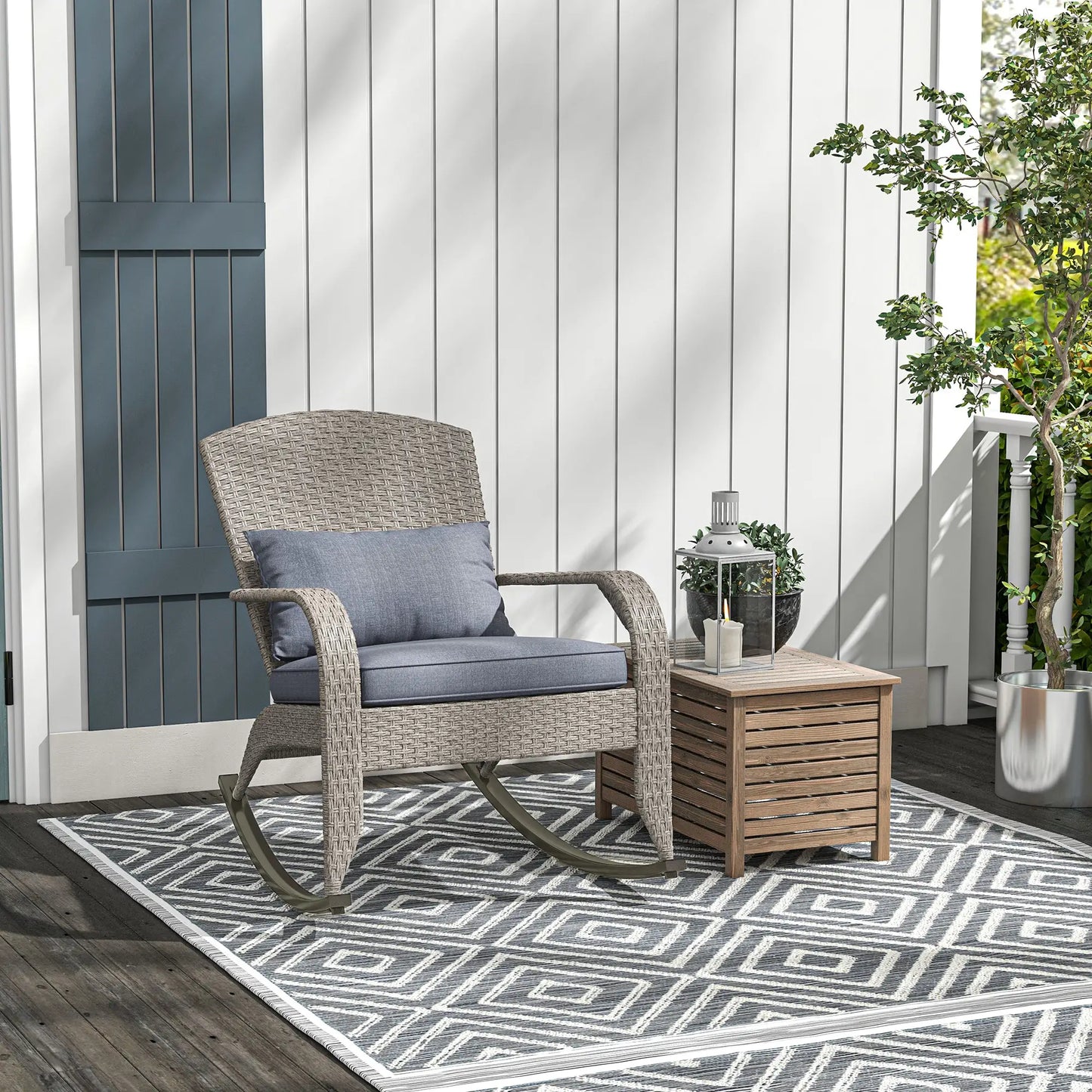 Adirondack Chair, Outdoor Wicker Rocking Chair, Grey Patio Chairs at Gallery Canada