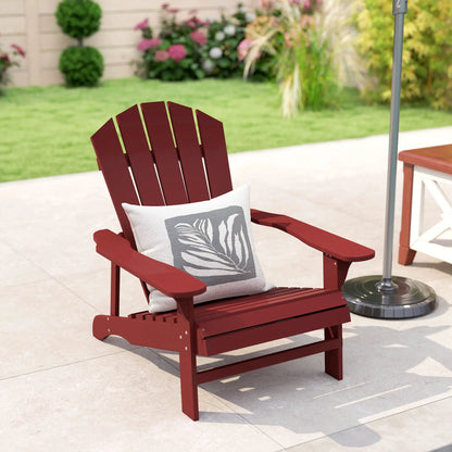 Wood Adirondack Chair, Outdoor Patio, Slatted Design, Red Patio Chairs at Gallery Canada