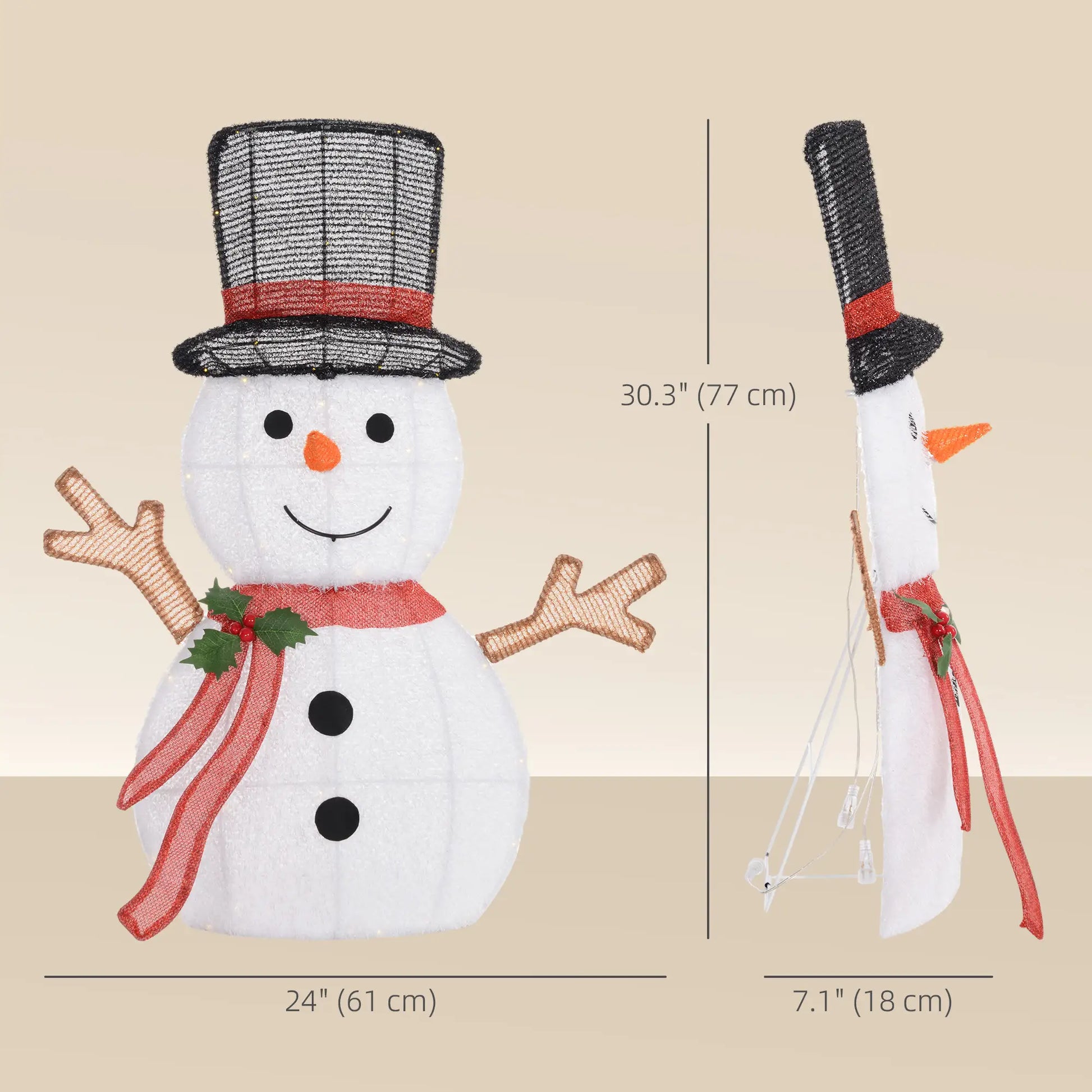 Lighted Snowman Yard Decoration, Indoor Outdoor, White Christmas Decorations at Gallery Canada