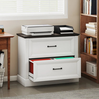 Lateral Filing Cabinet, Farmhouse, 2 Silent Drawers, Letter A4 Legal, White Office Cabinets & Cupboards at Gallery Canada