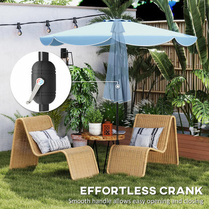 9' x 9' Round Market Umbrella, Tilt Crank, Patio Garden Poolside, Sky Blue Sun Umbrellas at Gallery Canada