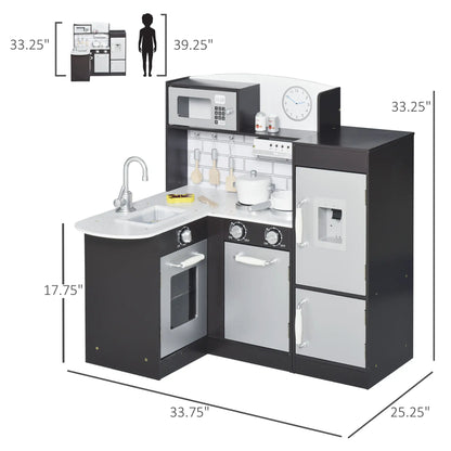 Kids Kitchen Play Set, Drinking Fountain, Microwave, Dark Brown Play Kitchen at Gallery Canada