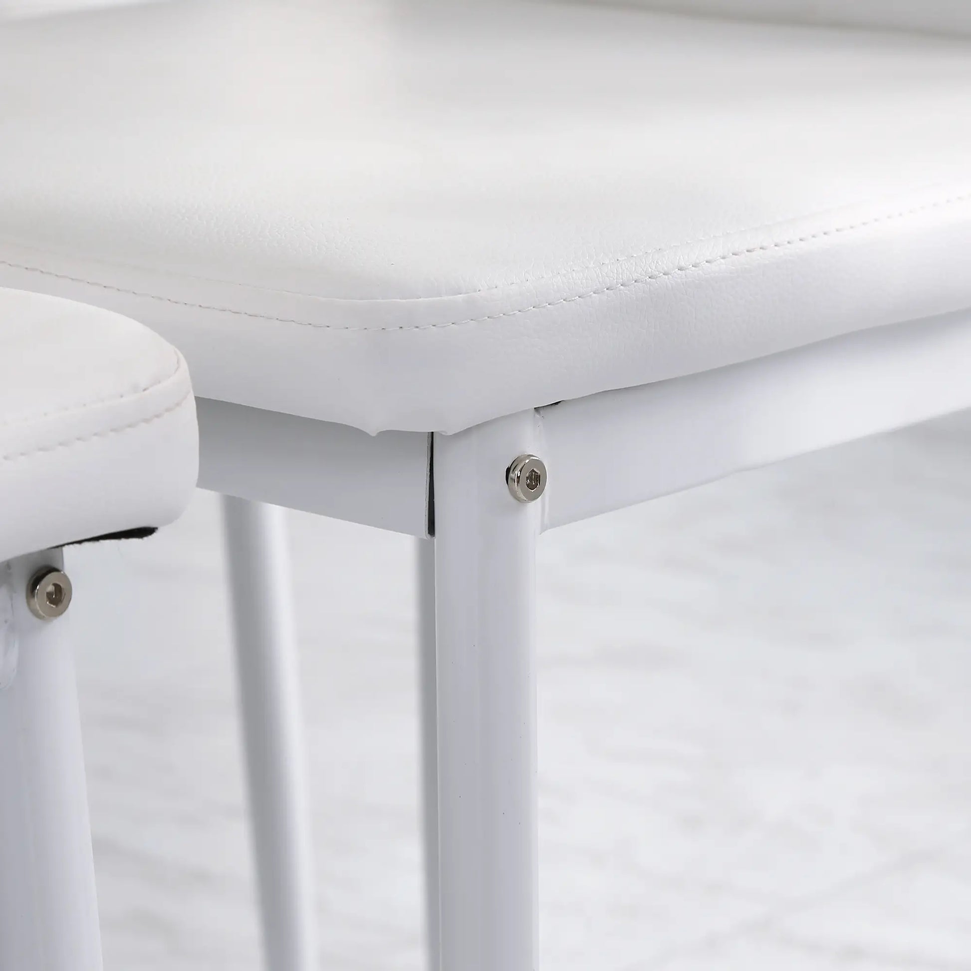 Modern Dining Chairs, Set of 4, Button Tufted High Back, White Bar Stools at Gallery Canada