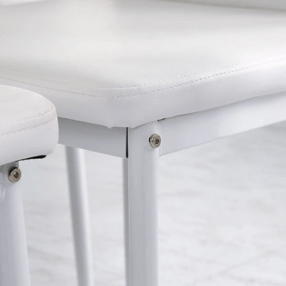 Modern Dining Chairs, Set of 4, Button Tufted High Back, White Bar Stools at Gallery Canada