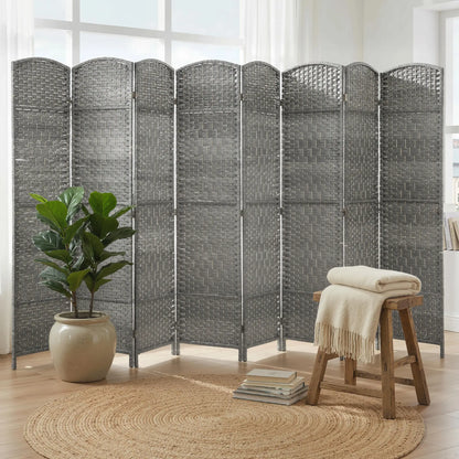 6 Ft Folding Room Divider, 8 Panel Portable Privacy Screen, Mixed Grey Room Dividers at Gallery Canada