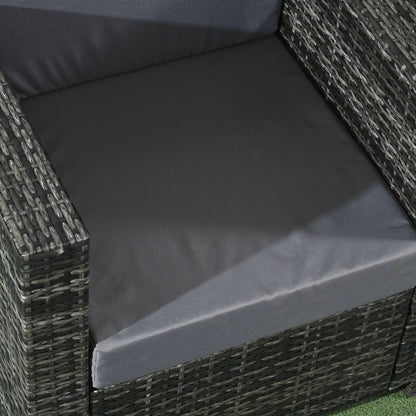 Outdoor Rattan Sofa, Patio Wicker Armchair with Cushions, Grey Patio Chairs at Gallery Canada