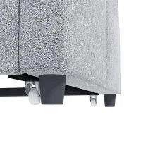 51" Canapé-lit velours convertible, ports USB, gris