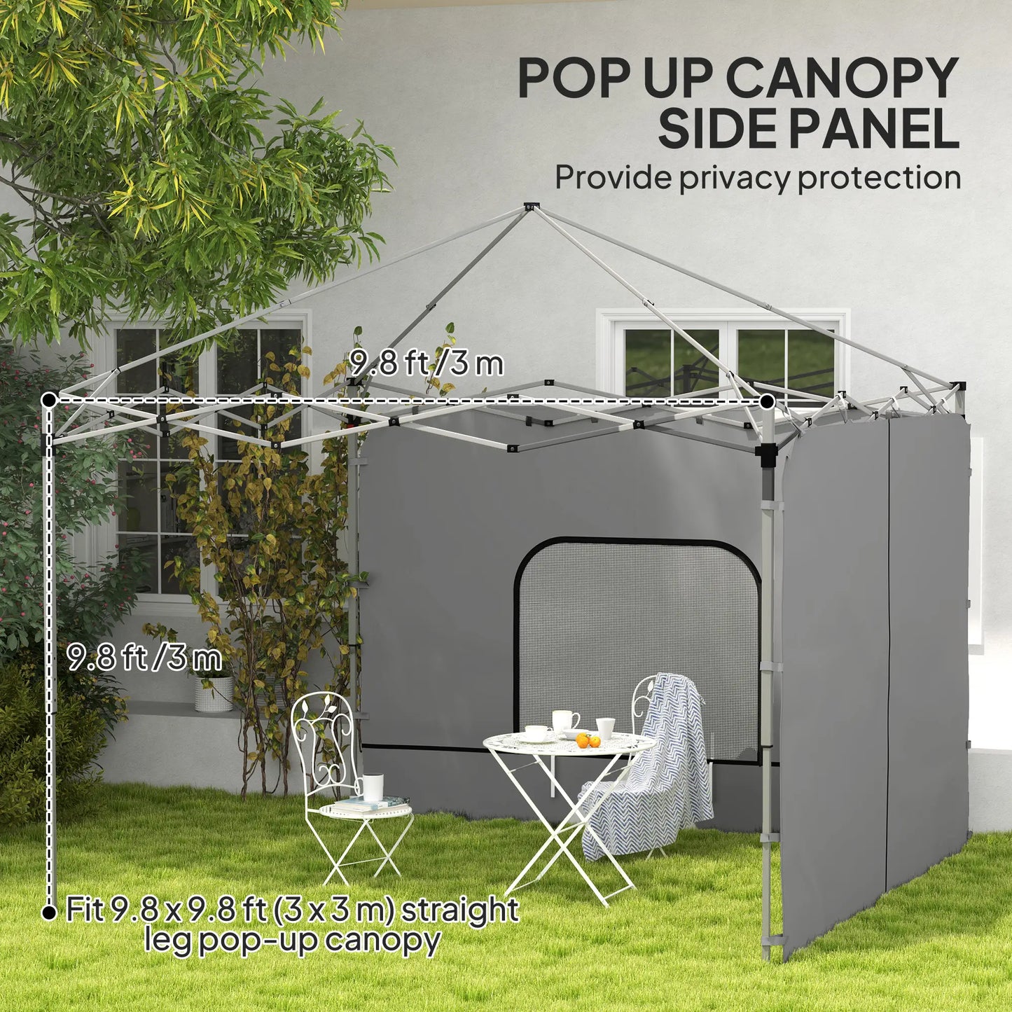 Instant Canopy Sidewall, Zipper Mesh Window, 10 x 10 ft, 2 Pack Gazebo Sidewalls at Gallery Canada