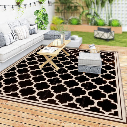 9'x12' Reversible Outdoor RV Rug, Patio Mat, Black Outdoor Reversible Rugs at Gallery Canada