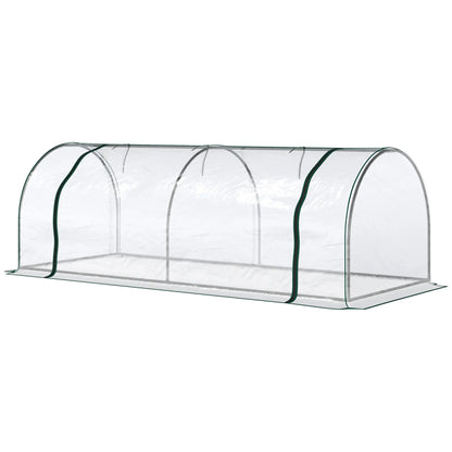 8' x 3' x 2.6' Mini Greenhouse, Portable with Zippered Doors, Clear Mini Greenhouses at Gallery Canada