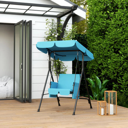 Outdoor Porch Swing, Adjustable Canopy, Removable Cushion, 1-Seat Patio Swings with Stand at Gallery Canada