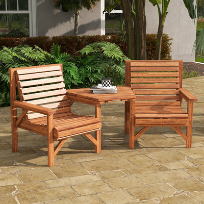 3Pcs Outdoor Bench Set, Backyard, Balcony, Tan Brown Outdoor Benches at Gallery Canada