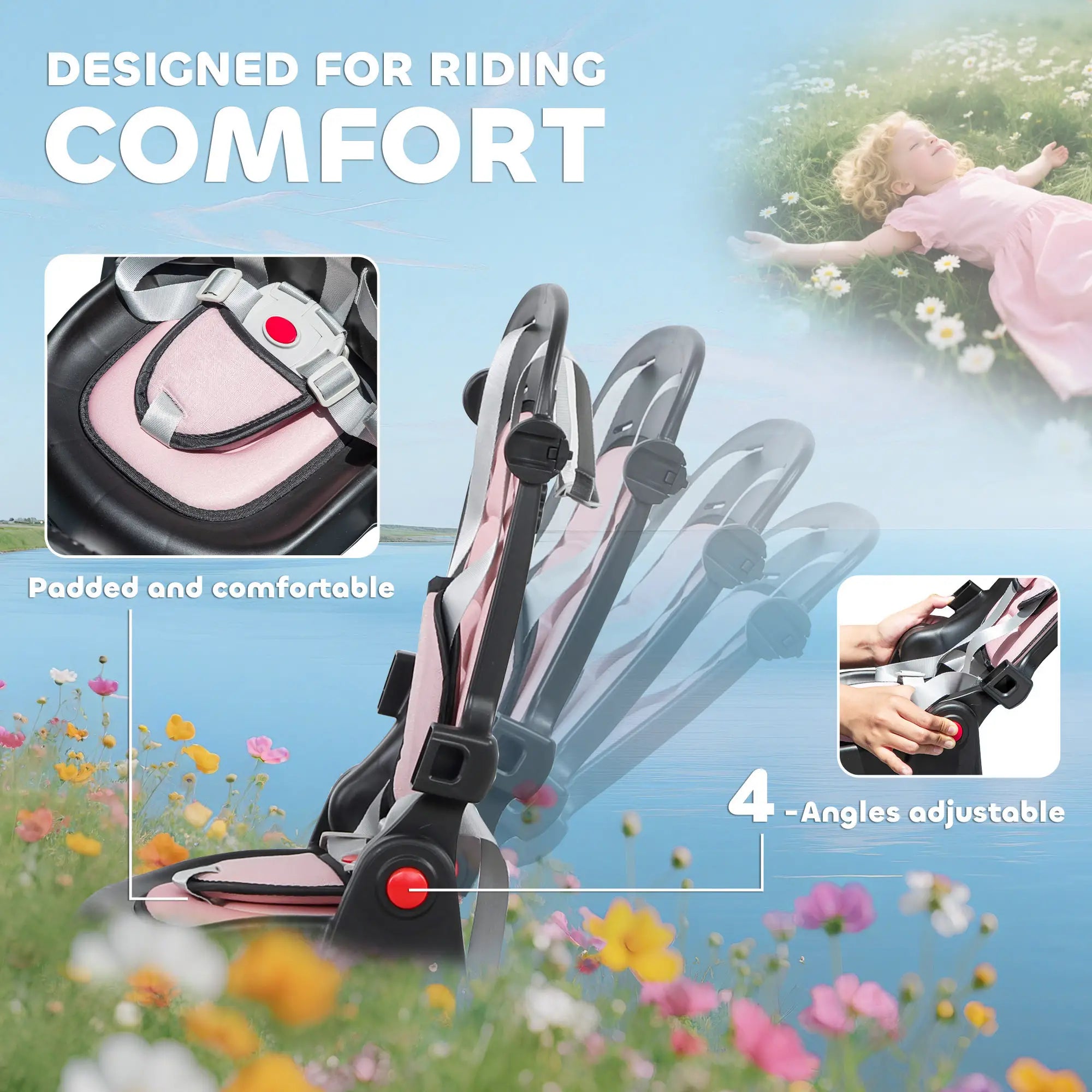 6 in 1 Toddler Tricycle, Push Handle, Removable Canopy, Rotatable Seat, Pink Tricycles for Kids at Gallery Canada