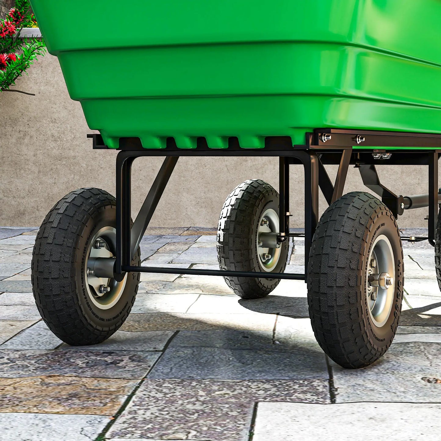 Set Of 2 Pneumatic Wheels, 10" Wheelbarrow Wheels Replacement, Black Garden Accessories at Gallery Canada