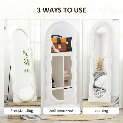 Floor Standing Mirror, Full Length, Leaning or Wall, Arched Top, White Full Length Mirrors at Gallery Canada