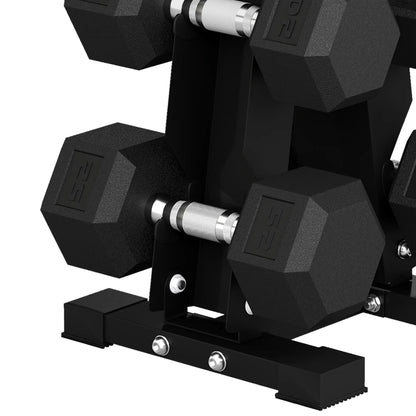 120Lbs Rubber Coated Hex Dumbbell Set With Vertical Rack, Rubber Dumbbells & Barbells at Gallery Canada