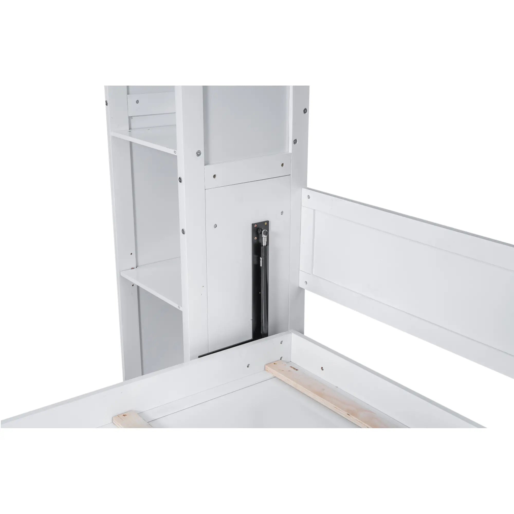 Murphy Bed with Shelves, LED Lights, 97.5