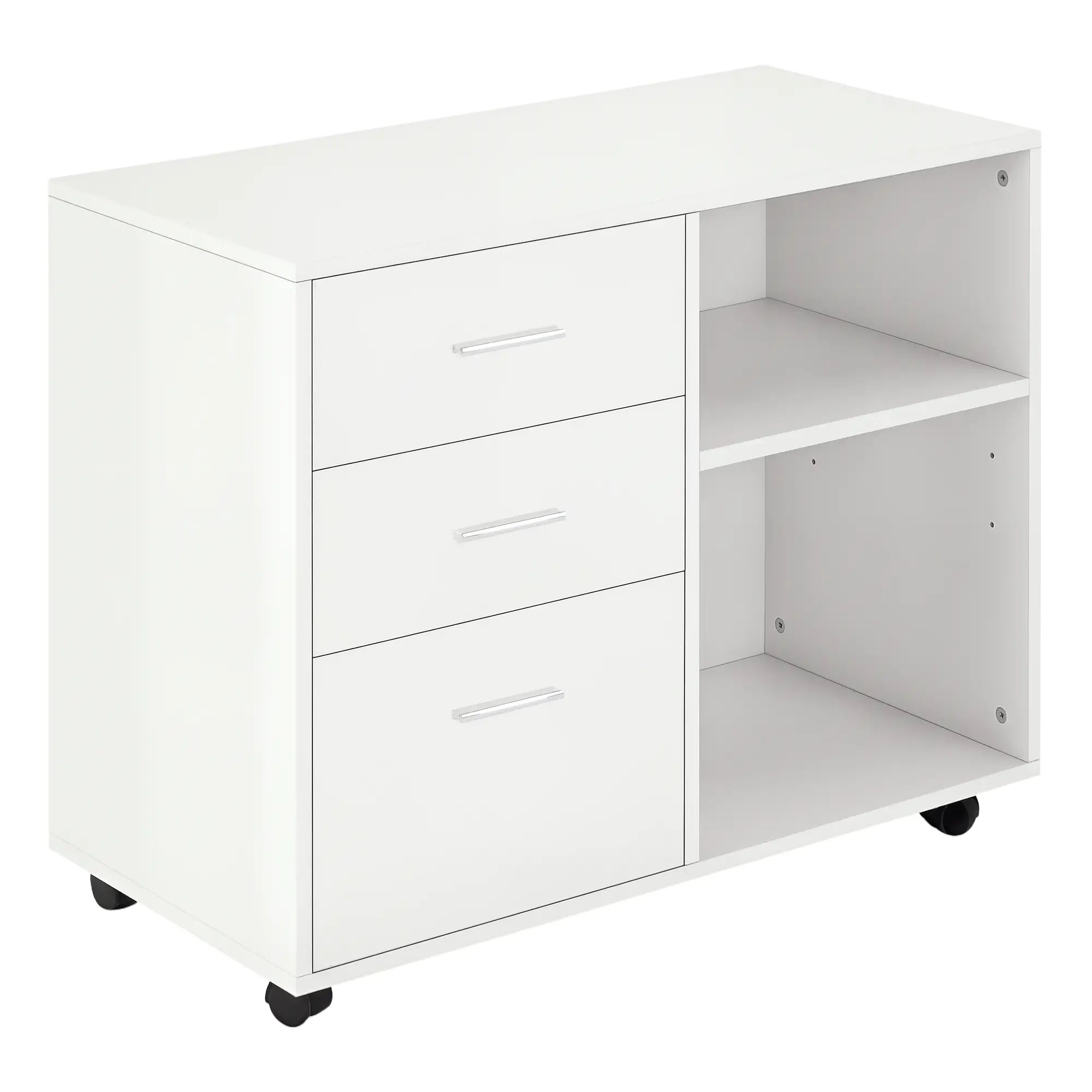 Modern 3 Drawer Lateral Filing Cabinet, Letter A4 Size, White Office Cabinets & Cupboards White at Gallery Canada