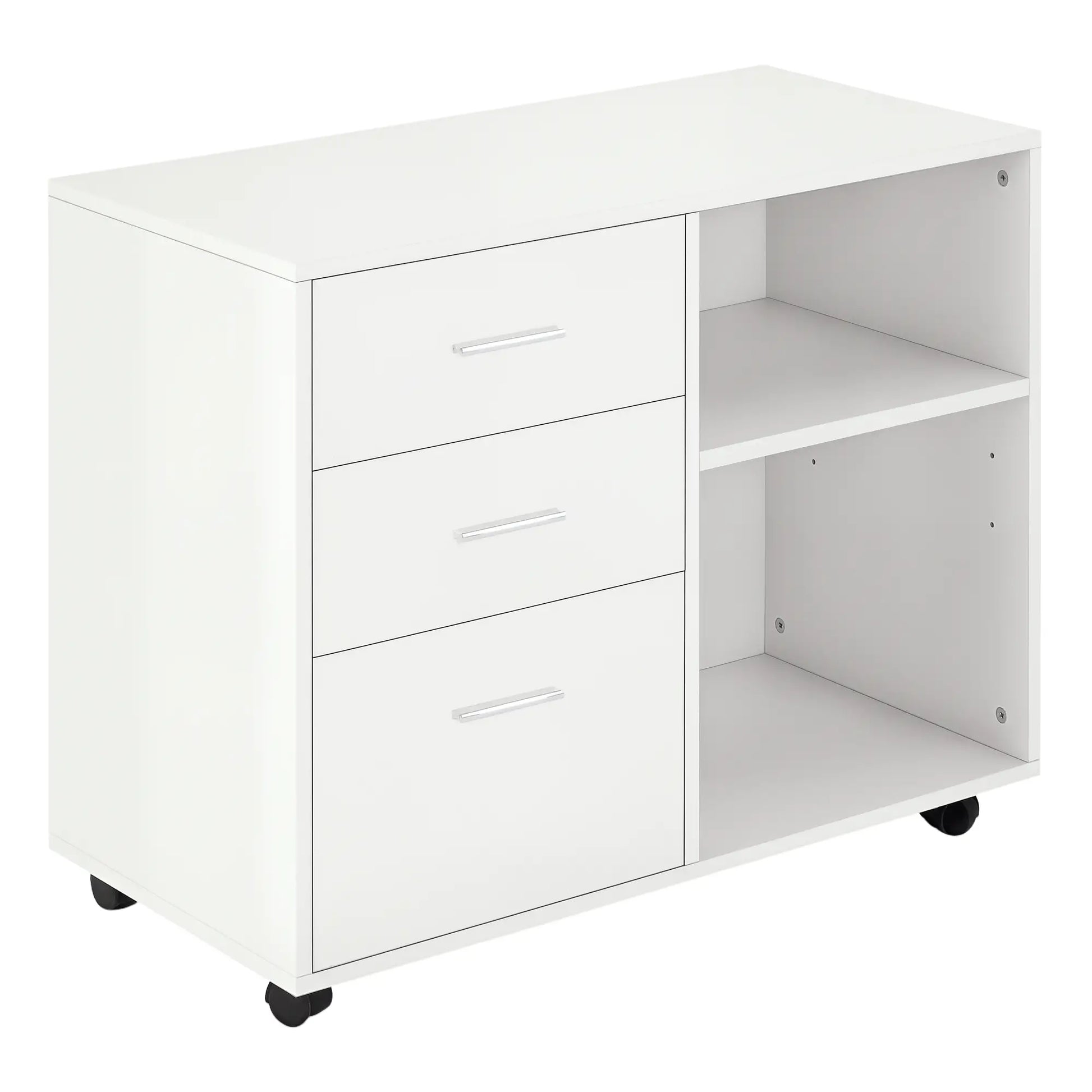 Modern 3 Drawer Lateral Filing Cabinet, Letter A4 Size, White Office Cabinets & Cupboards White at Gallery Canada