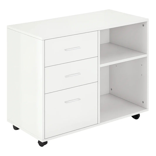 Modern 3 Drawer Lateral Filing Cabinet, Letter A4 Size, White Office Cabinets & Cupboards White at Gallery Canada