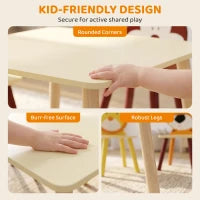 Ensemble table et 4 chaises pour enfants pour l'artisanat et la collation, Jaune