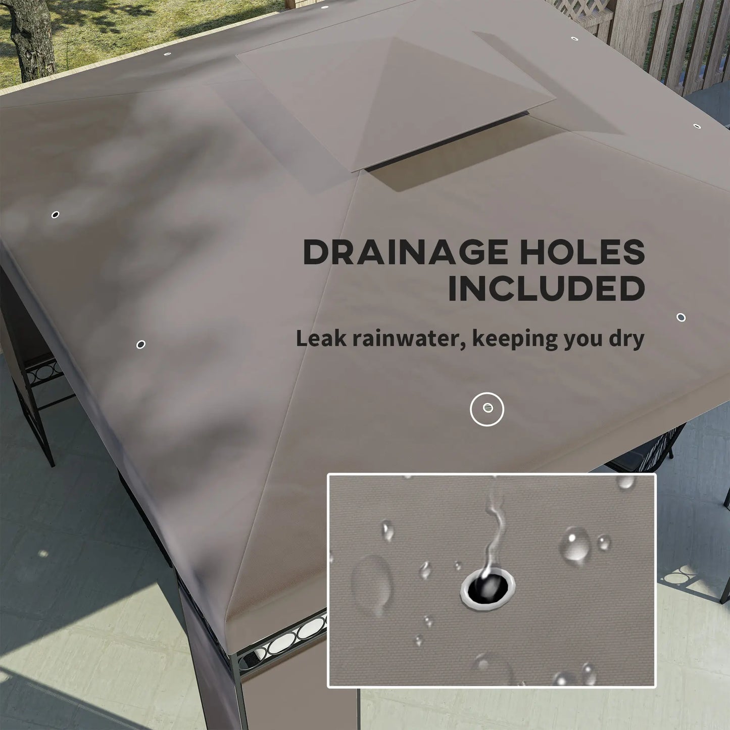 10 x 10 FT Canopy Gazebo, Double Roof, Screen Panels, Metal Frame, Khaki Gazebos at Gallery Canada