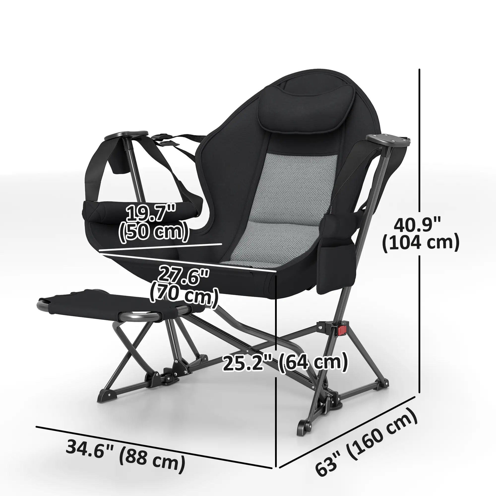 Hammock Camping Chair Set of 2, Adjustable Back Folding Swinging Hammock Chair with Cup Holder and Padded Seat Picnic Tables & Camping Chairs at Gallery Canada