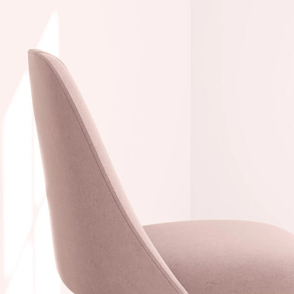 Upholstered Dining Chairs Set of 4, Velvet Accent Chair, Wood Leg, Pink Dining Chairs at Gallery Canada