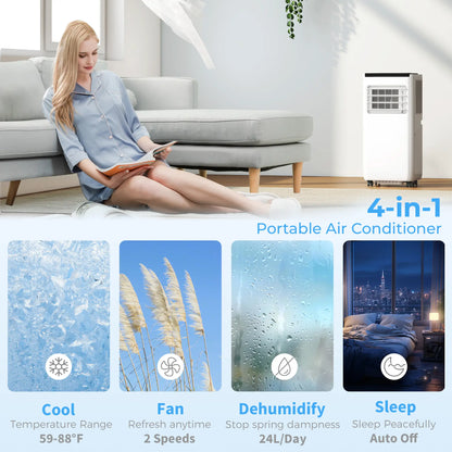8000 BTU Portable Air Conditioner, Cool Dehumidifier Fan, White Air Conditioner at Gallery Canada