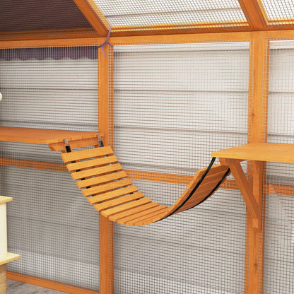 Wooden Outdoor Cat Enclosure, Weatherproof Canopy, Bridges, Resting Boxes, Platforms, for 3-6 Cats Outdoor Cat Enclosures at Gallery Canada