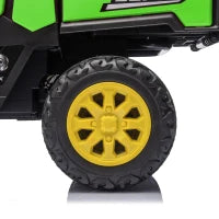 Tracteur Électrique pour Enfants 12V, Télécommande, Double Moteur, Vert