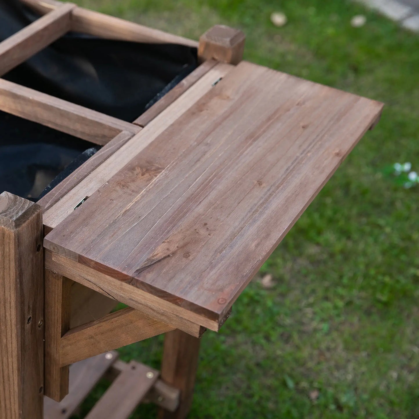Raised Garden Bed, 8 Grids with Storage Shelf, Elevated Planter Box, Brown Elevated Garden Beds at Gallery Canada