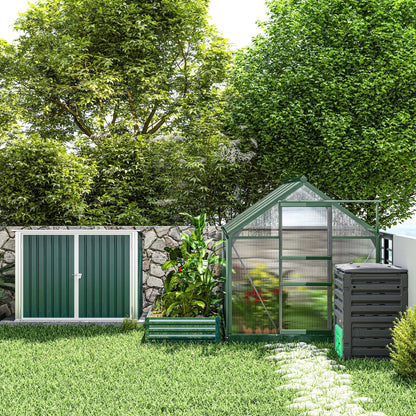 6x3 FT Outdoor Storage Shed, Double Door Trash Can Organizer, Green Sheds at Gallery Canada