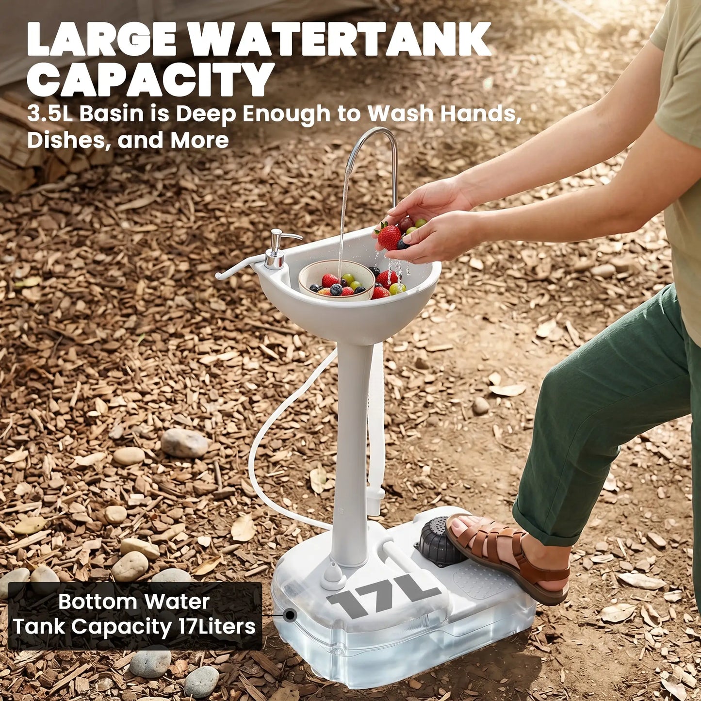 Portable Camping Sink, 17L Water Tank, Soap Dispenser, Towel Holder Camping Sinks at Gallery Canada