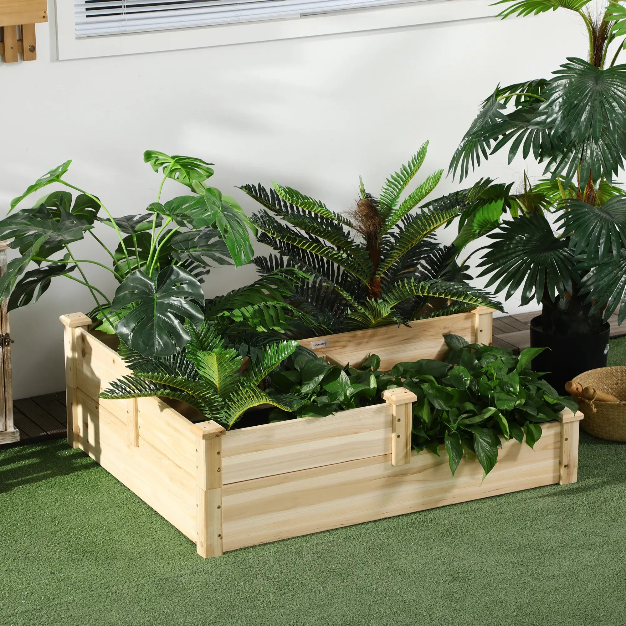 3 Tier Raised Garden Bed, Wooden Planter Box, 42.5