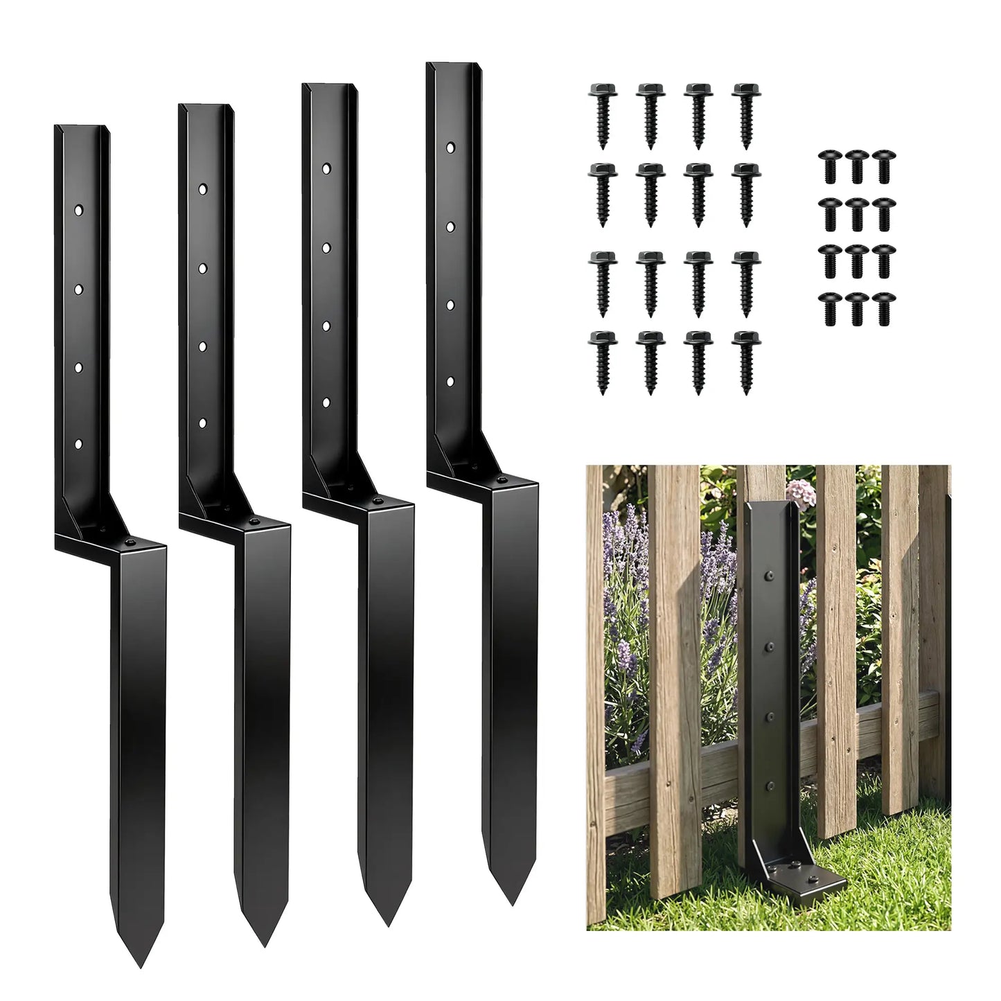 4 Pack 32" Steel Fence Post Repair Kit, Drill For Wooden Fences Garden Fences at Gallery Canada