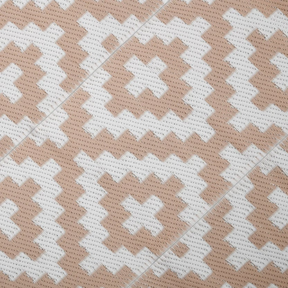 Reversible Outdoor RV Rug, Patio Floor Mat, 6' x 9', White, Coffee Garden Decor at Gallery Canada