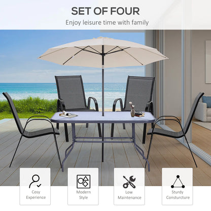 4-Piece Outdoor Dining Chair With Armrests, Black Patio Chairs at Gallery Canada