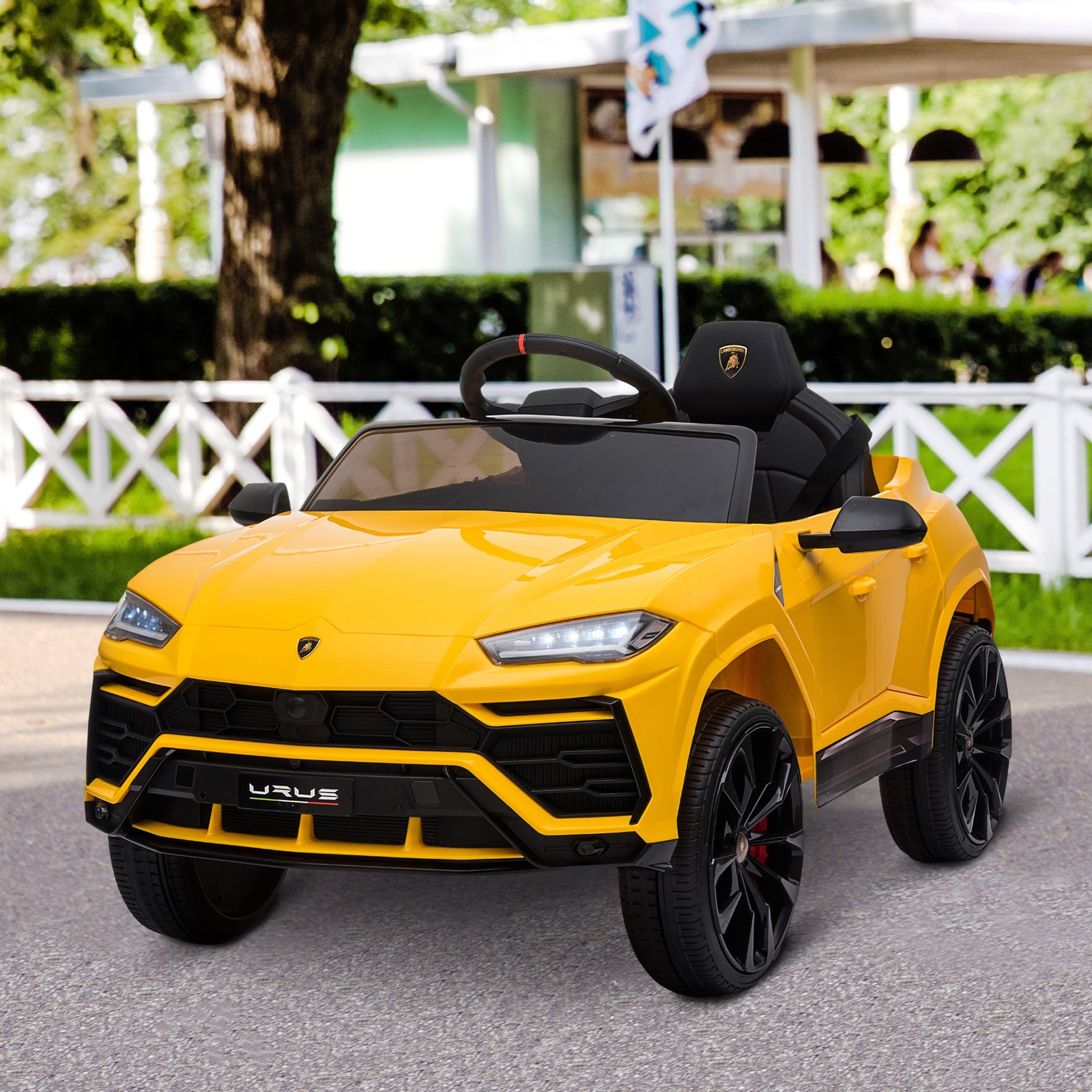 Compatible 12V Battery-powered Kids Electric Ride On Car Toy with Parental Remote Control Music Lights MP3 Suspension Wheels for 3-6 Years Old, Yellow - Gallery Canada