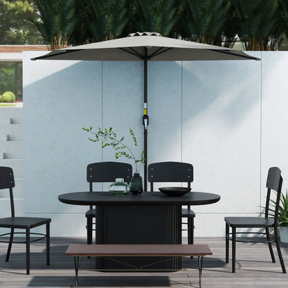9ft Half Round Umbrella, Outdoor Patio Garden Sun Shade, Light Grey Half Round Umbrellas at Gallery Canada