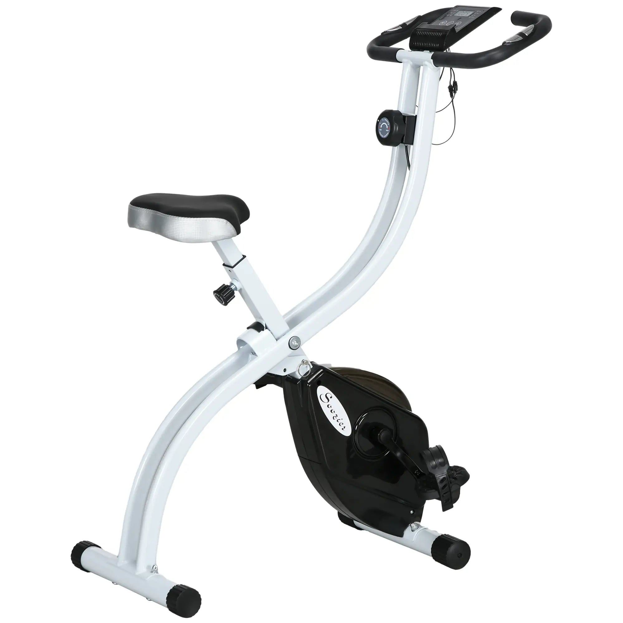 Foldable Quiet Exercise Bike, 8-Level Magnetic Resistance, Pulse Sensor, LCD Monitor, Black Exercise & Stationary Bikes at Gallery Canada