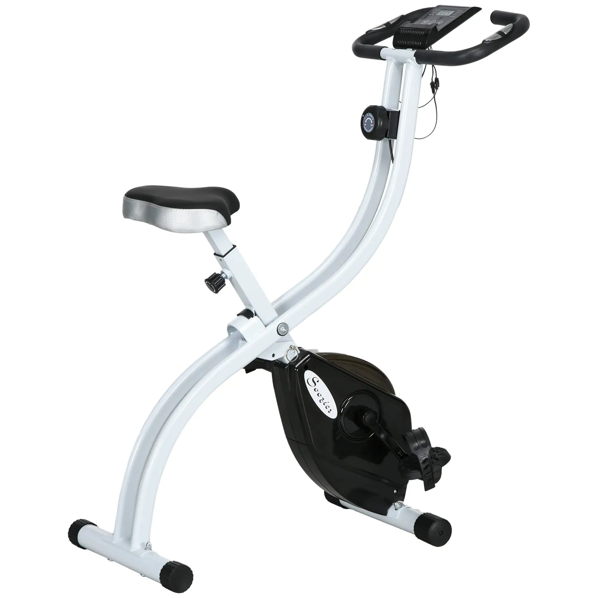 Foldable Quiet Exercise Bike, 8-Level Magnetic Resistance, Pulse Sensor, LCD Monitor, Black Exercise & Stationary Bikes at Gallery Canada