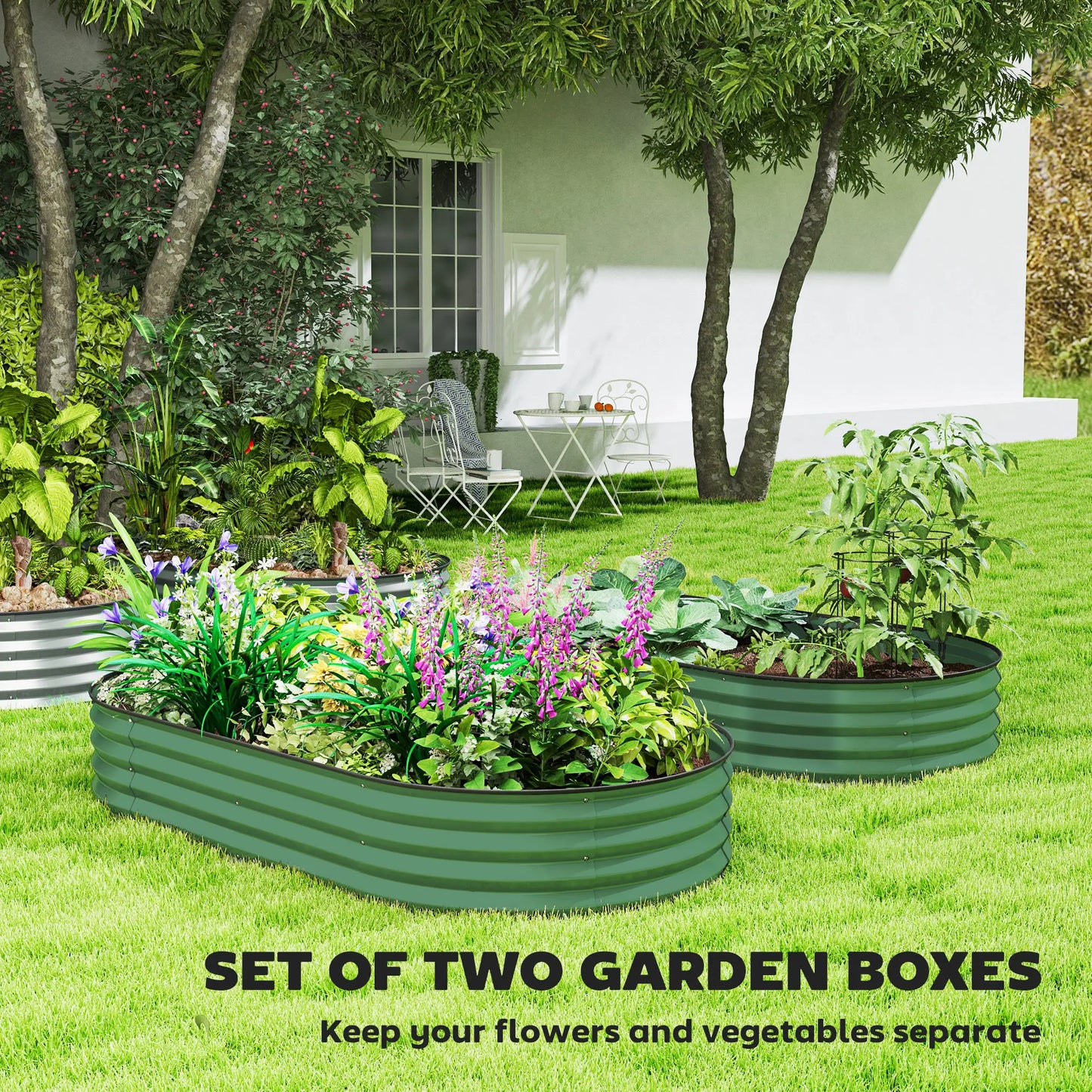 6' x 3' x 1' Galvanized Raised Garden Bed, Light Green Galvanized Planter Boxes at Gallery Canada