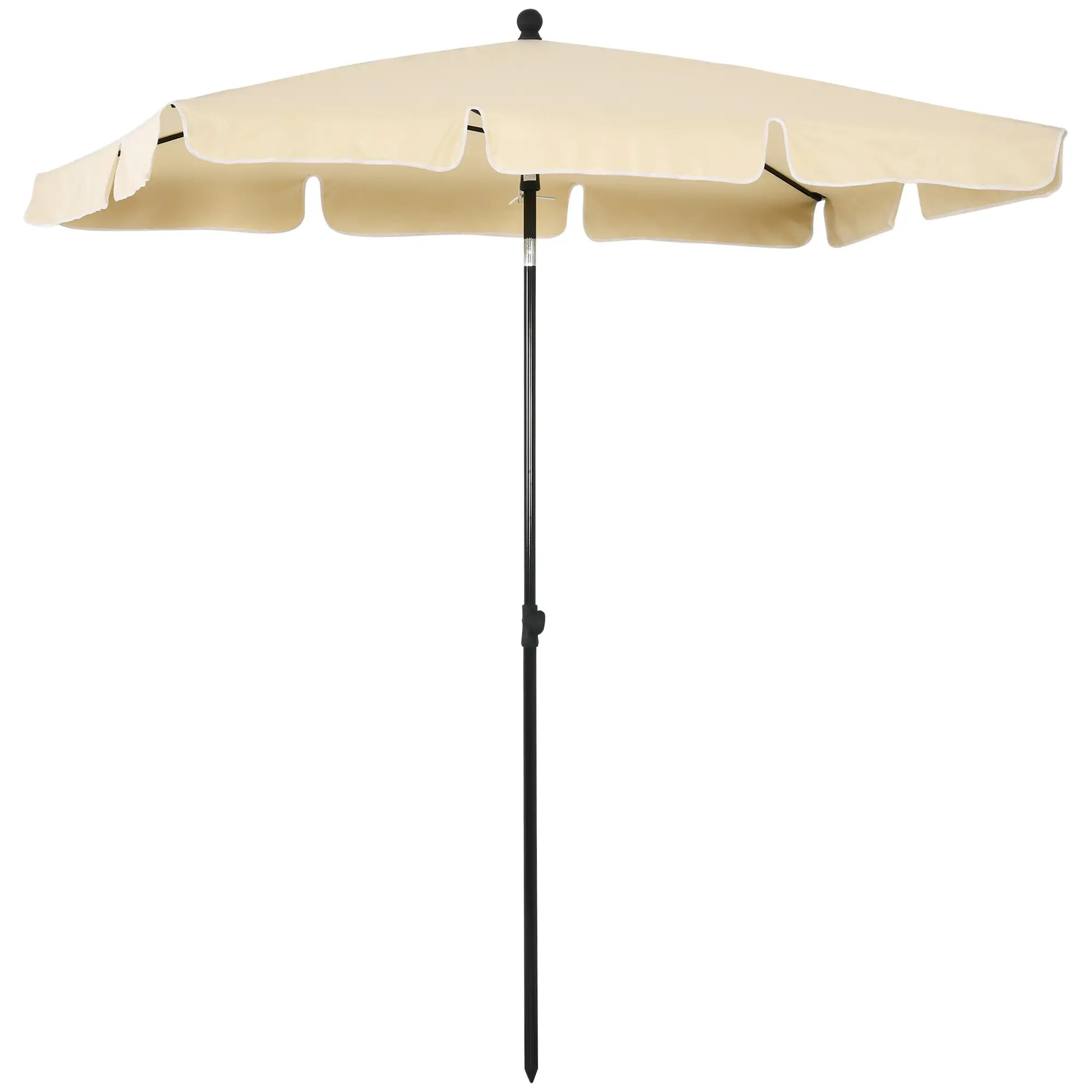 6.5x4ft Rectangle Patio Umbrella, Aluminum, Tilt Adjustable, Beige Sun Umbrellas at Gallery Canada