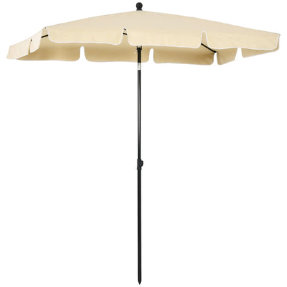 6.5x4ft Rectangle Patio Umbrella, Aluminum, Tilt Adjustable, Beige Sun Umbrellas at Gallery Canada