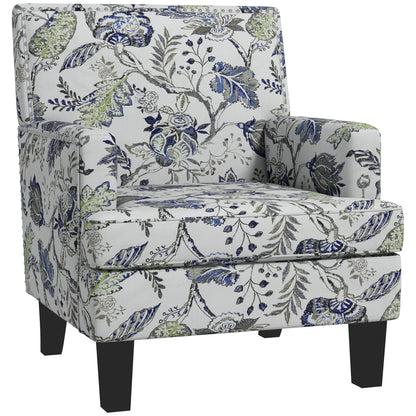 Upholstered Armchair, Mid-Century Accent Chair, Floral Pattern, Nailhead Trim, Multicolour Accent Chairs at Gallery Canada