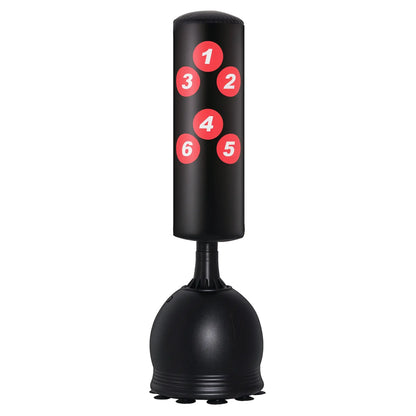 65" Freestanding Punching Bag, Refilled Base, Suction Cups, Black Punching Bag Hangers at Gallery Canada
