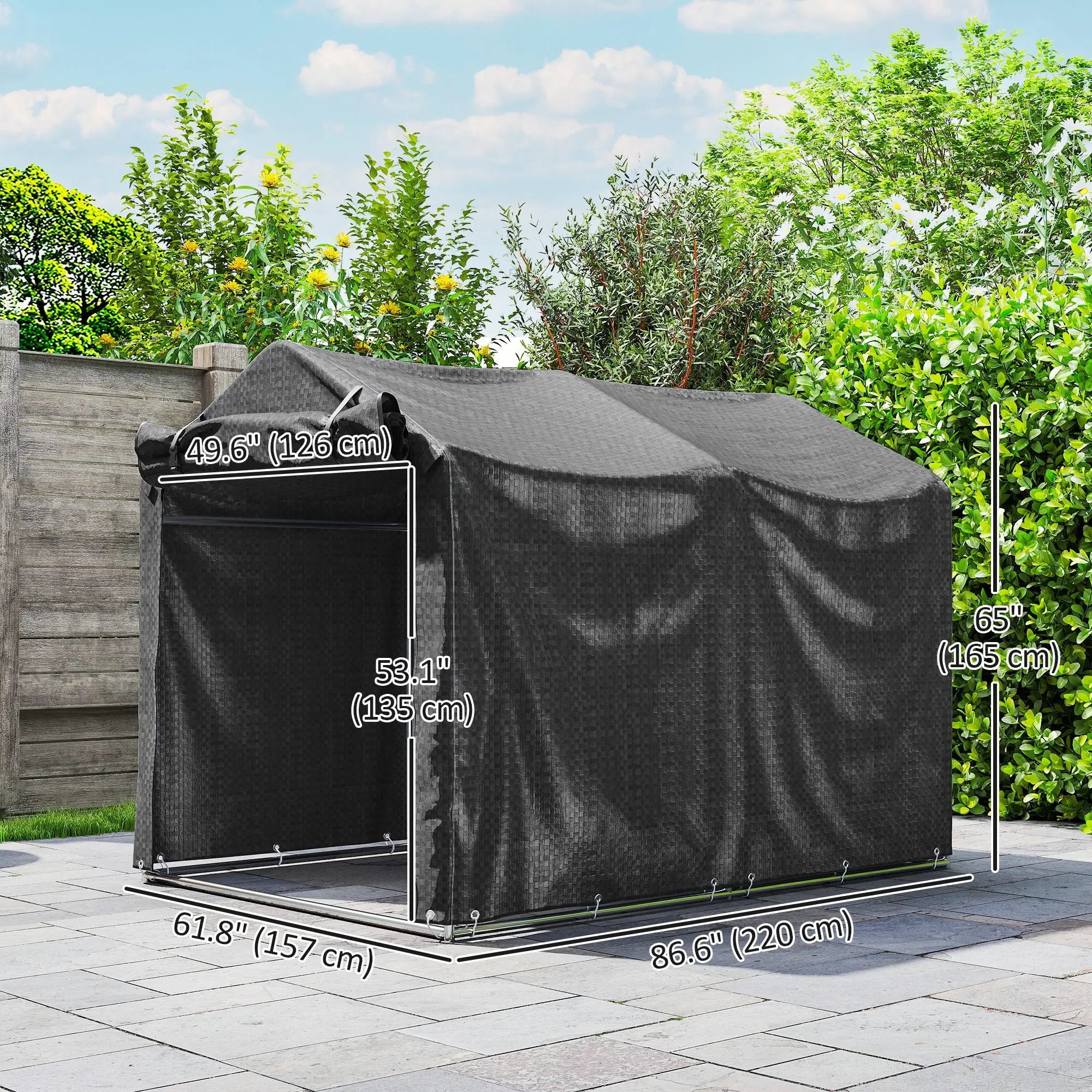 Outdoor Storage Shed, UV Resistant Bike Tent, Portable for Motorcycle, Black Portable Shed at Gallery Canada